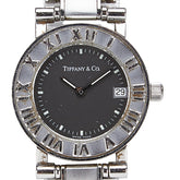 ティファニー アトラス 腕時計 クオーツ グレー文字盤 ステンレススチール レディース TIFFANY&Co. 【中古】